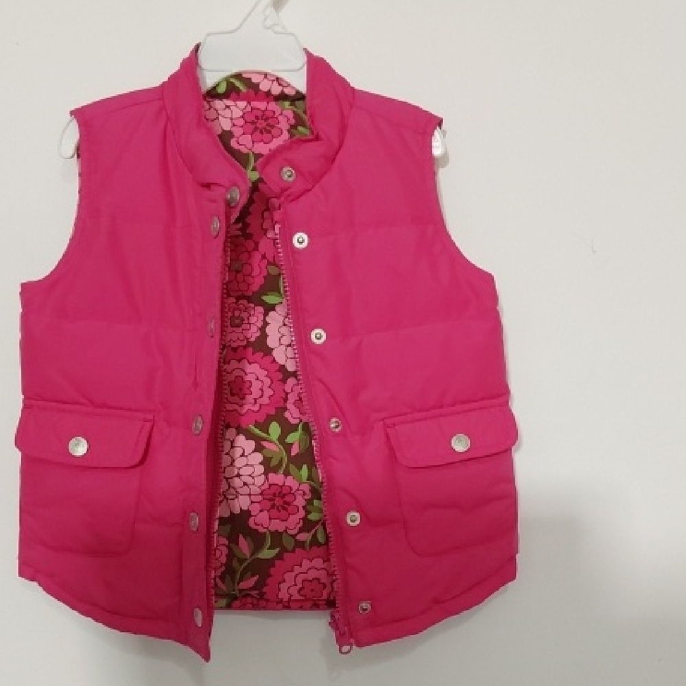 Lilly Pulitzer reverseable Girls Puffer Vest size 5